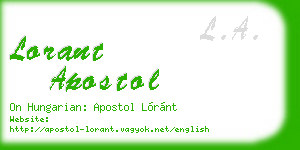 lorant apostol business card